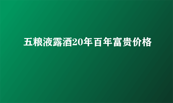 五粮液露酒20年百年富贵价格