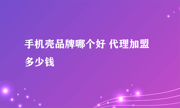 手机壳品牌哪个好 代理加盟多少钱