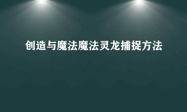 创造与魔法魔法灵龙捕捉方法