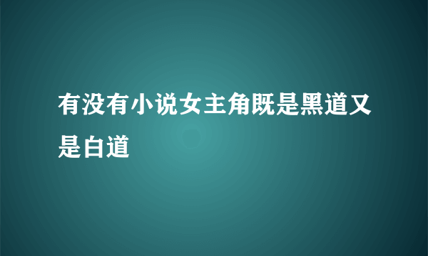 有没有小说女主角既是黑道又是白道