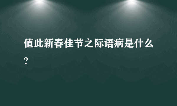 值此新春佳节之际语病是什么?