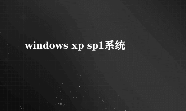 windows xp sp1系统