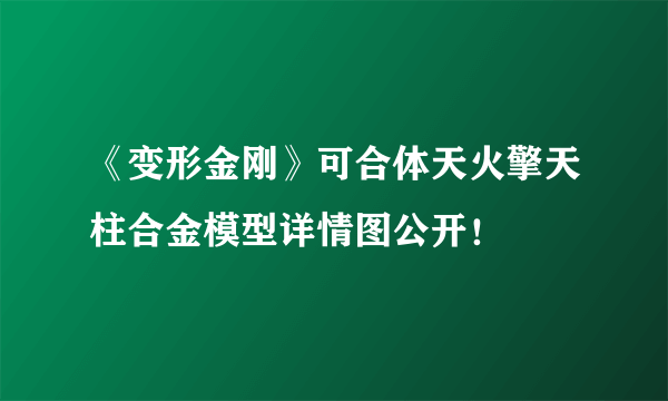 《变形金刚》可合体天火擎天柱合金模型详情图公开！