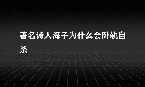 著名诗人海子为什么会卧轨自杀