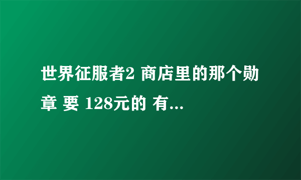 世界征服者2 商店里的那个勋章 要 128元的 有什么用 四个勋章属性各是什么 谁知道啊？