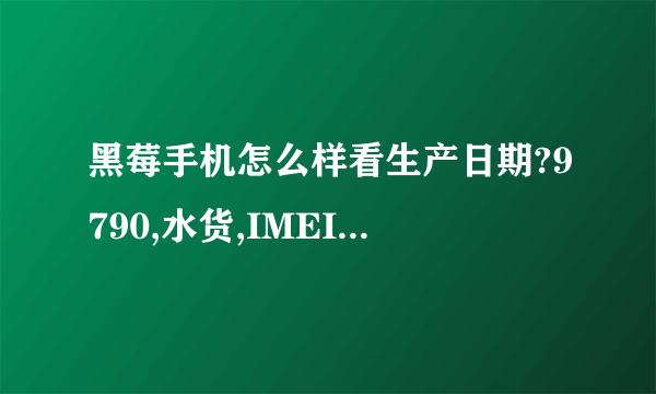 黑莓手机怎么样看生产日期?9790,水货,IMEI 网上查不到