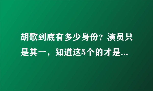 胡歌到底有多少身份？演员只是其一，知道这5个的才是真爱粉！