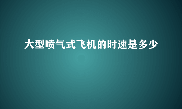 大型喷气式飞机的时速是多少